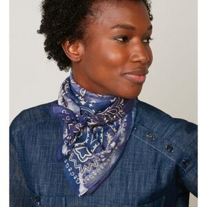 NWT Hartford Tie Dye Blue Bandana Print Scarf